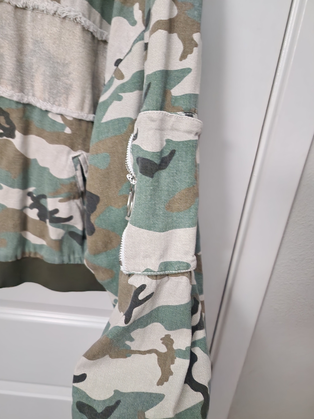Fashion Nova Camo Denim  Bomber Jacket "My Man" - Picture 4 of 6
